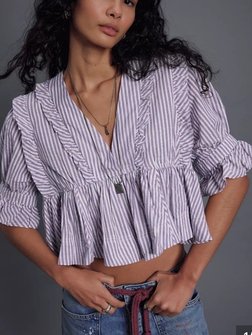 FREE PEOPLE Miley Cotton Top NWT — Vintage Combo — Size Large